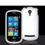 White Rubberized Snap-On Hard Skin Case Cover for LG Quantum C900 Phone New ....