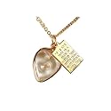 14k Large Gold Plate Mustard Seed Heart Pendant 18" Gold Plate Chain