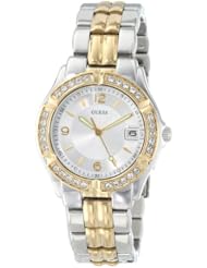 GUESS Womens U0026L1 Dazzling Sporty Silver & Gold-Tone Mid-Size Watch
