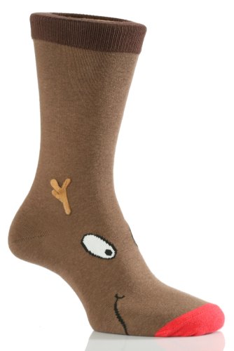 SockShop Men's 1 Pair Dare to Wear Christmas Rudolph Novelty Socks