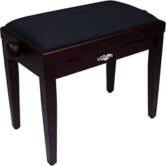 Klavierbank Rosenholz, matt Velour Sitzbezug
