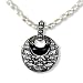 Trinity Black Agate Silver Natural Seed Pearl Pendant w. White Cultured Pearl Chain Necklace - Dahlia Vintage Collection