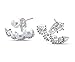 Cocorina Ear Jacket Earrings - Faux Pearl & Diamond Ear Jacket Earrings Mismatch Style