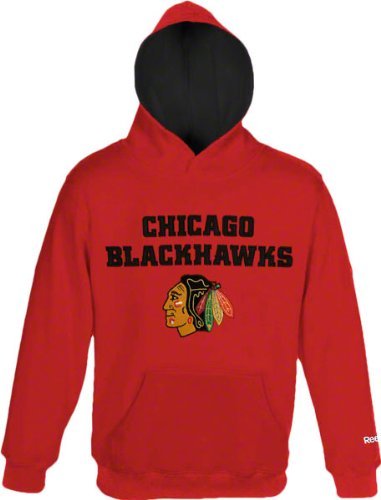 NHL Youth Chicago Blackhawks Sportsman Pullover Fleece Hoodie - R58C4Pdd (Red, Medium)