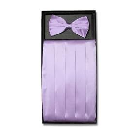 SILK Cumberbund and BowTie LILAC PURPLE Mens Cummerbund and Bow Tie Set