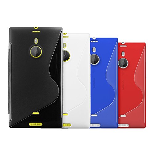 kwmobile 6in1 set: 5x TPU CASE for Nokia Lumia 1520 S Line design (Black, White, Blue, Hot Pink, Red) + Skin, crystal clear - Stylish designer cases made from high-quality soft TPU