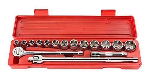 TEKTON 11651 1/2-Inch Drive Pro Socket Set, SAE, 17-Piece