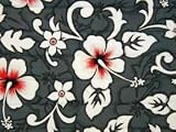 HAWAIIAN PRINT - New Floral Gray CUSTOM Seatcovers - Toyota Tundra (2005-2007 ) - Front Low Back Buckets w/ Inner Arms and Adjustable Headrests (1 Pair - Fits 2005, 2006, 2007 models)