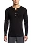 2(x)ist Mens Essentials Long Sleeve Henley, Black, Large