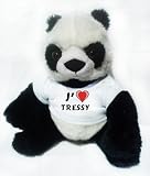 Peluche panda avec J'aime Tressy