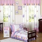 Pink and Purple Butterfly Collection Toddler Bedding - 5pc Set