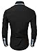 TAM WARE Mens Trendy Slim Fit Inner Checkered Button Down Shirt TWNMS323S-BLACK-US M