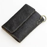 ReiZ ウォッシュド・レザーの三つ折り財布(ウォレット)【BLACK】 VWL008-BKの画像