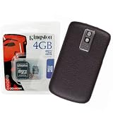 Combo of Kingston 4GB microSDHC Class 4 Memory Card with SD Adapter and Brand New Blackberry OEM Brown Standard Battery Door (ASY-17443-005) for Blackberry Bold 9000
