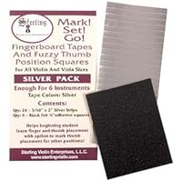 Mark Set Go Instrument Fingerboard Tape: Silver Tape with Black Felt