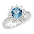 Sterling Silver Blue Topaz Ring