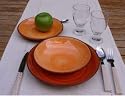 Brushed Orange Terracotta Dinner Service Set (1 Set)