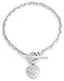 9ct White Gold Oval Belcher T-Bar Diamond Pave Heart 7"  Bracelet