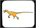 Decorated Mouse Pad with dinosaur, running, extinction, orange, prehistoric