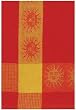 Waffle Weave 100% Cotton Tangelo Sunface Dishtowel 18" X 28" Set / 6