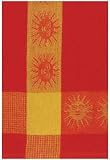 Waffle Weave 100% Cotton Tangelo Sunface Dishtowel 18" X 28" Set / 6