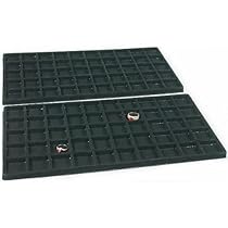 2 Black 50 Slot Pendant Jewelry Showcase Display Tray Inserts