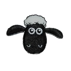 Shaun das Schaf 5,4 cm * 3,8 cm B�GELBILD AUFN�HER APPLIKATION Kopf Herde Lamm Sch�fer Tier Tiere Bauernhof Patch