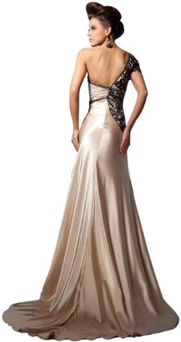 Embroidery One Shoulder Short Sleeve Plus Size Maxi Evening Dress JH-E7784 S (US 0)