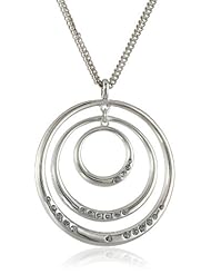 Kenneth Cole New York "Geometric Pave" Pave Circle Orbital Long Pendant Necklace, 35"