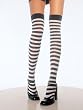 Opague Thigh Hi Stocking Black White Stripe Hosiery Lingerie