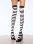 Opague Thigh Hi Stocking Black White Stripe Hosiery Lingerie