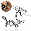 316L S. Steel Dragon Earring, 14G - 3/8" Wire (Sold As Pair)