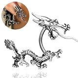 316L S. Steel Dragon Earring, 14G - 3/8