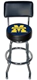 Michigan Wolverines Swivel Bar Stool w/Backrest