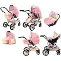 Tako Jumper in pink limited edition - full travel system - foldable 3 in 1 pram & pushchair and matching car seat