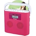 Duronic RCD025P Portable Pink CD Player with AM/FM Radio - Connect & play from MP3 Player/Ipod/Iphone