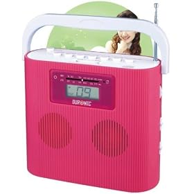 Duronic RCD025P Portable Pink CD Player with AM/FM Radio - Connect & play from MP3 Player/Ipod/Iphone