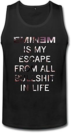 Men's Eminen Is My Escape From All Bull Shit In Life Tank Top Black S