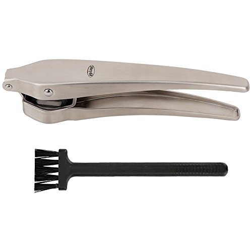 HeyLR Stainless Steel 18/10 Garlic Press Crush Garlic Cloves and Ginger with Ease