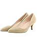 Women's Faux Velvet Classic Low Kitten Heel Pointed Toe Pumps