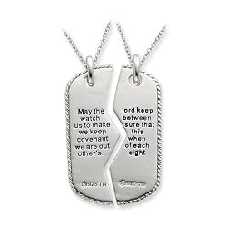 Sterling Silver Military Mizpah Sentimental Expressions Necklace
