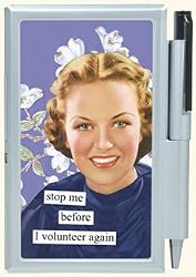 Anne Taintor stop me before I volunteer again Note Pad Case