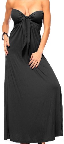 BLACK LONG BOHO SUN VINTAGE STRAPLESS PADDED CELEBRITY TUBE SEXY MAXI DRESS
