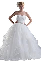 Sleeveless Spring Organza/Satin Wedding Dress 
