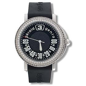 Gerald Genta Arena Retro Sport Mens Automatic Watch 18k White Gold and Stainless Steel Black Dial...