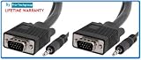 Pro-Techgroup 25 ft VGA SVGA UXGA Monitor Projector w/Audio 3.5mm Cable - Coaxial (RGB type) to support higher video resolution. LIFETIME Warranty