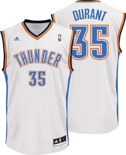 NBA Youth Oklahoma City Thunder Kevin Durant Home Replica Jersey  (White, Medium)