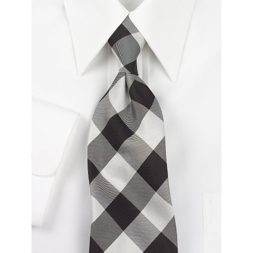 Paul Fredrick Tonal Plaid Silk Tie