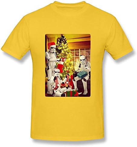 Jahei Custom Star Wars Stormtrooper Christmas Mens Shirts 100% Cotton Yellow XL