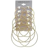 Fashion Hoop Earrings Set of 6 Pairs in Graduated Sizes (Available in Silver, Gold, Multi-Colored,...